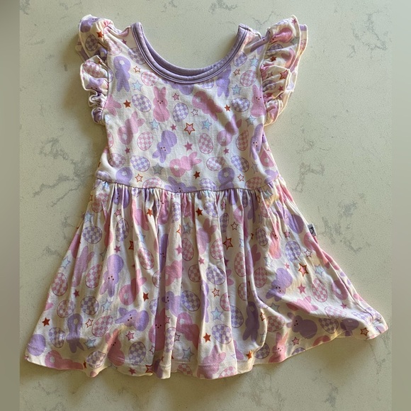 Dream Big Little Co Bunny and Egg Twirl Bodysuit Dress - Picture 1 of 4